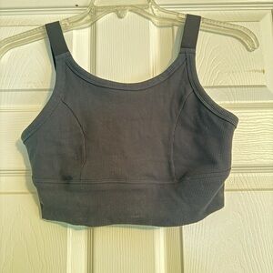 Aerie Black Ribbed Crop Top